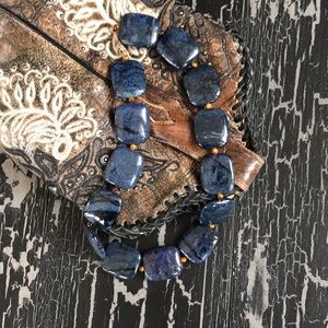 Genuine Lapis and Tigers Eye Necklace